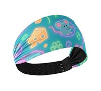 Neon Rat Green Colorful Moisture Wicking fabric headbands for women Stretchy tennis sweatbands for Workouts tennis Football Volleyball bandas para el cabello de mujer