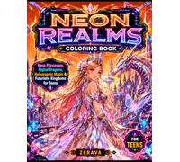 Neon Realms Coloring Book: Neon Princesses, Digital Dragons, Holographic Magic & Futuristic Kingdoms for Teens