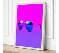 Neon Reflections Modern Canvas Wall Art Print 18x12 Inch (46 x 30 cm)