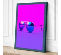 Neon Reflections Modern Canvas Wall Art Print 24x16 Inch (61 x 41 cm)