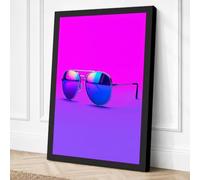 Neon Reflections Modern Canvas Wall Art Print 30x20 Inch (76 x 51 cm)