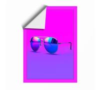 Neon Reflections Modern Unframed Wall Art Print A2 (59.4×42cm), Wall Decor for Living Room, Bedroom, Office & Home, Art Gift