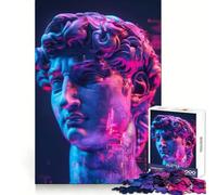 Neon Renaissance David 1000 Piece Jigsaw Puzzles for Adults Teenagers Mind Game Toy Together Fun Neat Cut Amazing Present (50x75cm)