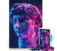 Neon Renaissance David 1000 Piece Jigsaw Puzzles for Adults Teenagers Mind Game Toy Together Fun Neat Cut Amazing Present (50x75cm)