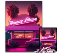 Neon Retro Landscape 1000 Piece Jigsaw Jigsaw Puzzles Relaxing Entertainment, Home Decor 50x75CM/19.68x29.52inch
