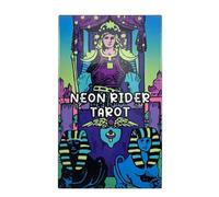 Neon Rider Tarots Cards, Orig 78PCS Deck, English Divination Set, Fortune Telling Tool, Mystical Prediction Game, Perfect for Tarot Reading, Kids, Adults, Meditation, Gathering