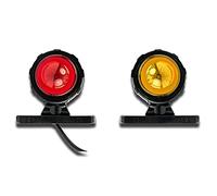 NEON RING 2 x 12V 24V LED SIDE MARKER POSITION RED AMBER LAMPS CLEARANCE LIGHTS FOR TRUCK TRAILER CAR PICKUP MOTORHOME CAMPER CARAVAN CHASSIS