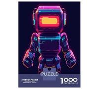 Neon Robot 1000 Piece Jigsaw Puzzle For Adults Paper Jigsaw Puzzle Set Sci Fi Style Relax Home Decor 38x26cm/1000pcs