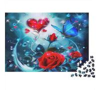 Neon Rose in Cosmic Glow Jigsaw Puzzles Puzzle for Adults Kids. 1000 Pieces Impossible Challenge Toy Educational Game Home Decoration for Educational Games Gifts 52x38cm/1000pcs