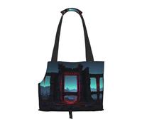 Neon Ruins Printed Portable Foldable pet Shoulder Bag, Suitable for Carrying Small Pets