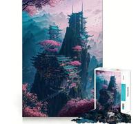 Neon Sakura Cityscape 1000 Piece Jigsaw Puzzle for Teenagers Logic Sense Toy Quiet Hobby Smooth Edge Unique Gift (50x75cm)