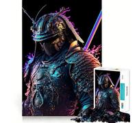 Neon Samurai 1000 Piece Jigsaw Puzzle for Teenagers Brain Workout Toy Calming Play Art Assembly Festive Gift (38x26cm)