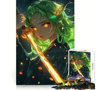 Neon Samurai Anime Girl 1000 Pieces Jigsaw Puzzles for Adults Brain Workout Toy Stress Free Art Assembly Festival Gift (50x75cm)