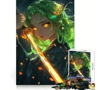 Neon Samurai Anime Girl 1000 Pieces Jigsaw Puzzles for Adults Mind Skill Toy Easy Leisure Design Assembly Seasonal Gift (38x52cm)