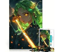 Neon Samurai Anime Girl 1000 Pieces Jigsaw Puzzles for Adults Mind Skill Toy Easy Leisure Design Assembly Seasonal Gift (38x52cm)