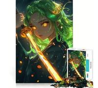 Neon Samurai Anime Girl Hard Jigsaw Puzzle for Adults 1000 Pieces Logic Train Toy Peaceful Time Smooth Cut Premium Gift (38x26cm)