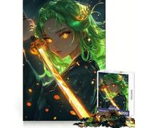 Neon Samurai Anime Girl Hard Jigsaw Puzzle for Adults 1000 Pieces Logic Train Toy Peaceful Time Smooth Cut Premium Gift (38x26cm)