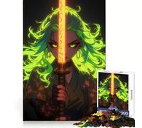 Neon Samurai Girl 1000 Pieces Jigsaw Puzzles for Adults Mind Skill Toy Easy Leisure Design Assembly Seasonal Gift (50x75cm)