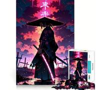 Neon Samurai in A Graveyard 1000 Piece Jigsaw Puzzles for Adults Strengthen Recall Relax Time Quality Edge Birthday Gift (38x52cm)