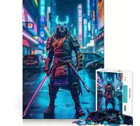 Neon Samurai in Tokyo 1000 Piece Jigsaw Puzzles for Adults Teenagers Brain Skill Group Joy Exact Edge Stylish Gift (50x75cm)