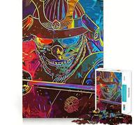 Neon Samurai Jigsaw Puzzles 1000 Piece for Adults Improve Memory Peaceful Time Fine Edge Santa Wish Gift (38x52cm)