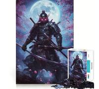 Neon Samurai Under Moon Jigsaw Puzzles for Adults1000 Piece Intellect Toy Stress Relief Precise Cut Perfect Present (50x75cm)