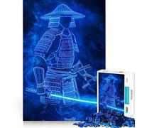 Neon Samurai Warrior Adult Jigsaw Puzzles 1000 Pieces Mind Challenge Toy Relax Time Quality Cut Cherished Gift (50x75cm)