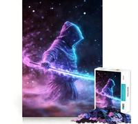 Neon Samurai Warrior Jigsaw Puzzles 1000 Piece for Adults Smart Game Stress Free Pattern Assembly Warm Surprise (50x75cm)