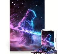Neon Samurai Warrior Teenager Jigsaw Puzzles 1000 Pieces Recall Boost Gentle Leisure Clean Cut Santa Wish List (38x26cm)