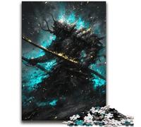 Neon Samurai Warrior War 1000 Piece Jigsaw Puzzles for Teenagers,Challenging Game Gifts for Is Ideal As A Gift for The Whole Family (38x52cm)