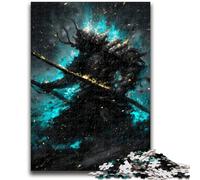 Neon Samurai Warrior War 1000 Pieces Jigsaw Puzzles For Teens And Adults,Challenging Game Gifts for Is Ideal As A Gift for The Whole Family (50x75cm)