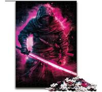 Neon Samurai Warrior War Jigsaw Puzzles for Adults 1000 Jigsaws, Suitable for Ages 14 And Up Family Fun It Is Ideal As A Gift for The Whole Family (26x38cm)