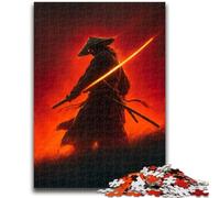 Neon Samurai Warrior War Jigsaw Puzzles for Teenagers,Help The Brain Exercise Addictive Toys to Cultivate Patience A Work of Art (50x75cm)