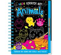 Neon Scratch Art Animals