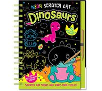 Neon Scratch Art Dinosaurs