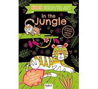 Neon Scratch Art In the Jungle Scratch Art Hardcover Book, 32 pages