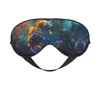 Neon Seahorse Underwater Realm Sleep Mask, Eye Masks for Sleep Double-Sided, Sleep Masks for Women Men, Blackout Eye Covers for Sleeping, Travel