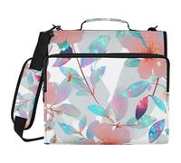 Neon Seasons Guava Floral 1.5 Inch 3 Ringing Binder Organizer with Shoulder Strap Multi-Pocket Portable Home Travel Storage Bag for School and Office Organizadores de carteras