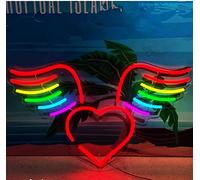 Neon Sign Angel Wing Lamp Decoration Night Light Mood Lights Table Desk LED Present Kids Home Party Birthday Gift Toys