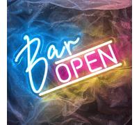 Neon Sign BAR OPEN Business Light Nightclub Beer House Bar Decorative Light Colorful Neon Sign Can be Hung Light Adjustable Controllable (9.84x14.96 inches)