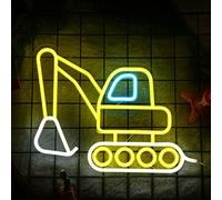 Neon Sign, Construction Excavator, Vehicles, LED Neon Light, USB Powered, Acrylic Wall Decoration for Children's Room, Boys' Room, Game Room