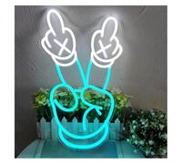 Neon Sign For neon Light Decoration for victory Gesture for Sign Powered Dimmable Peace 26.5cm×43cm
