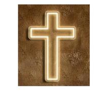 Neon Sign For neon Sign for cross Jesus Light for Bedroom Living Room Baptism Party Wall(Warm White)