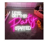 Neon Sign For neon sign for Sign Let's Get This Party Started Powered Light