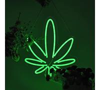 Neon Sign Green Leaf Form Factor with Dimmable Switch LED Signs Beer Bar Man Cave Club Bedroom Neon Light for Office Hotel Pub Man Cave Art Wall Lights