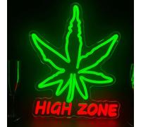 Neon Sign High Zone Led Signs for Wall Decor,Neon Light Green Leaf LED Neon Sign for Man Cave, USB Powered Led Signs for Game Room Beer Bar Club Pub Party Decor