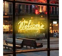 Neon Sign, Large Welcome LED Neon Light Wall Art Sign, Reusable 5V USB Powered Light up with Switch Neon Light for Home Art Wall Decor Sign, Housewarming & Birthday Party Gifts. (16'', Warm White)