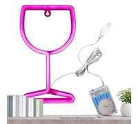Neon Sign - LEDs Wine Glass Wall Decor for Home and Bar | Bright Energy Efficient Neon Display with Stylish Design, Adjustable Power & Vibrant Colors for Bedroom Restaurant Party, 5.71x10.04 inches