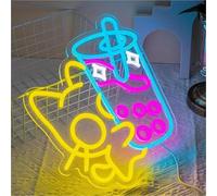 Neon Sign Neon Sign Cat Boba Tea LED Wall Decoration Dimmable For Home Bar For Cafe Dessert Shop Dimmer