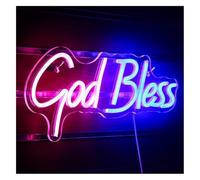 Neon Sign Neon Signs God Bless Lights LED Sign Home Aesthetic Wall Decoration Led Luminous Arcade Party